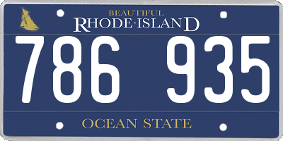RI license plate 786935