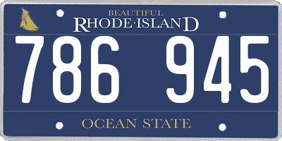 RI license plate 786945