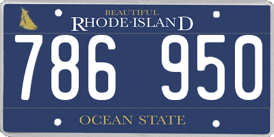 RI license plate 786950
