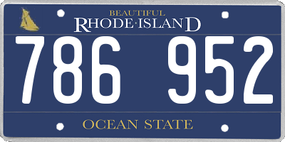 RI license plate 786952