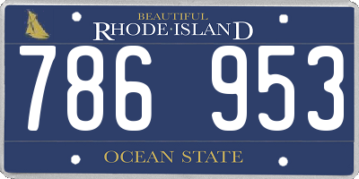 RI license plate 786953