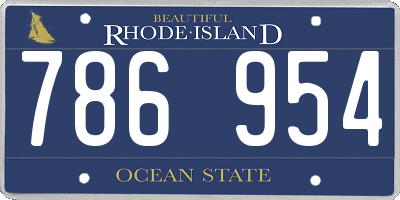 RI license plate 786954