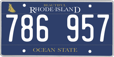RI license plate 786957