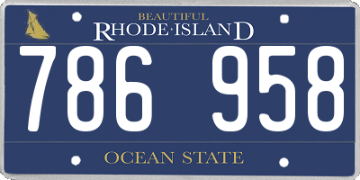 RI license plate 786958