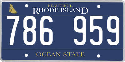 RI license plate 786959