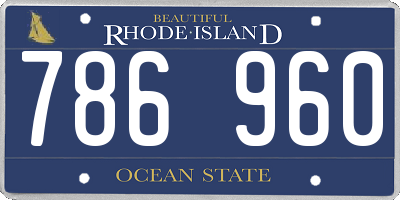 RI license plate 786960