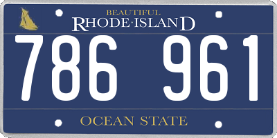 RI license plate 786961