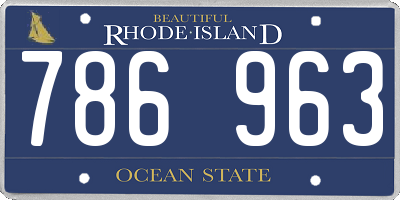 RI license plate 786963