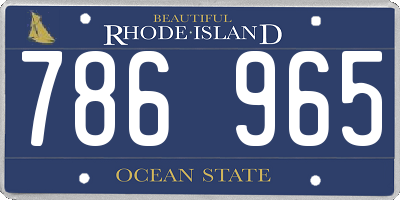 RI license plate 786965