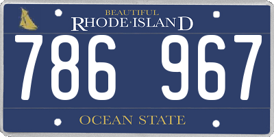 RI license plate 786967