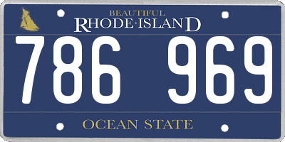 RI license plate 786969