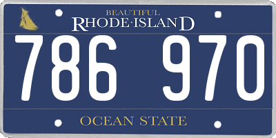 RI license plate 786970