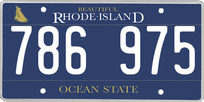 RI license plate 786975