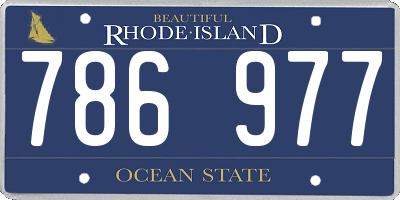 RI license plate 786977