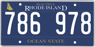 RI license plate 786978