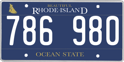 RI license plate 786980