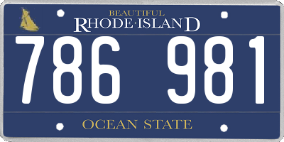 RI license plate 786981