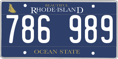 RI license plate 786989