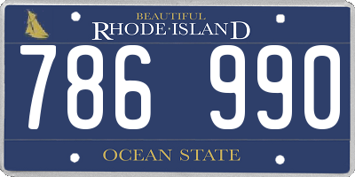 RI license plate 786990