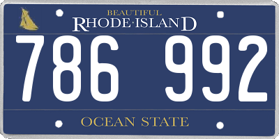 RI license plate 786992