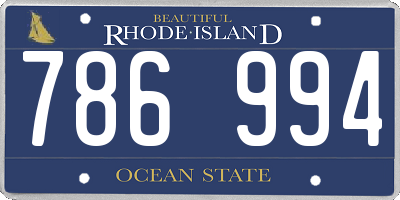RI license plate 786994