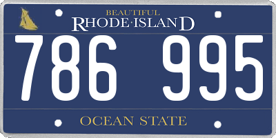 RI license plate 786995