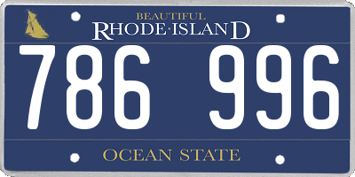 RI license plate 786996