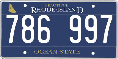 RI license plate 786997