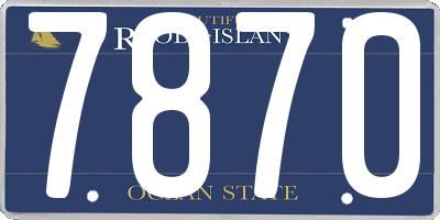 RI license plate 7870