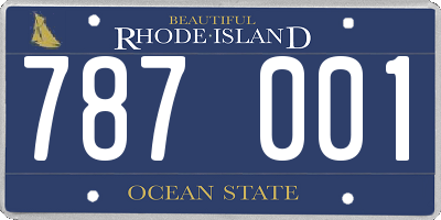 RI license plate 787001