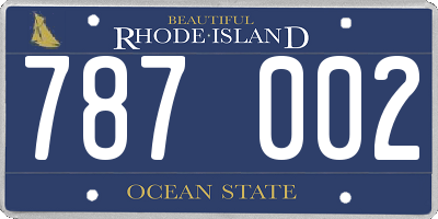 RI license plate 787002
