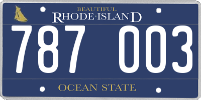 RI license plate 787003