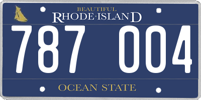 RI license plate 787004