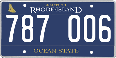 RI license plate 787006