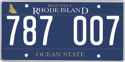 RI license plate 787007