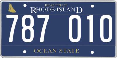 RI license plate 787010
