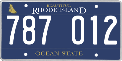 RI license plate 787012