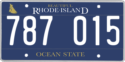 RI license plate 787015