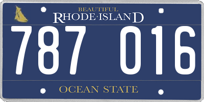 RI license plate 787016