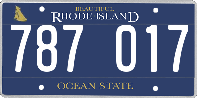 RI license plate 787017