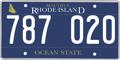 RI license plate 787020