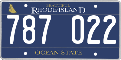 RI license plate 787022