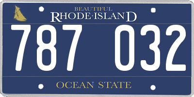 RI license plate 787032