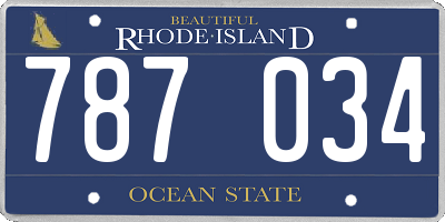 RI license plate 787034