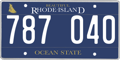 RI license plate 787040