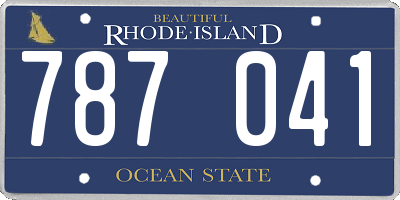 RI license plate 787041