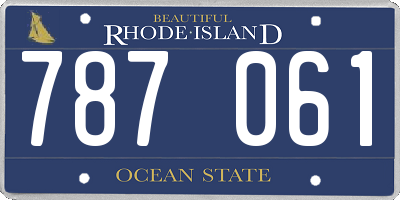 RI license plate 787061