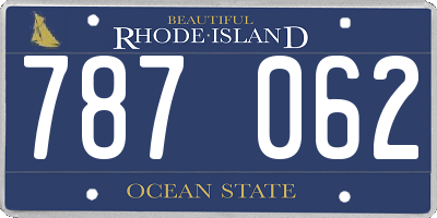 RI license plate 787062