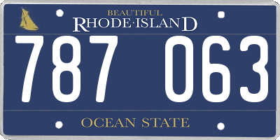 RI license plate 787063