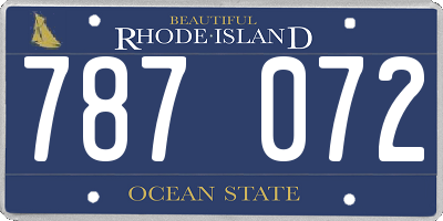 RI license plate 787072